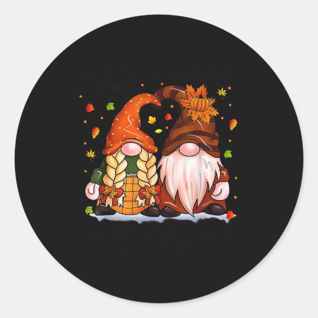 Sticker Rond My Husband Is My Favorite Pain In The Gnomes Funny (Devant)