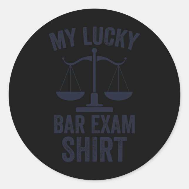 Sticker Rond My Lucky Bar Exam Funny Law School Graduation New  (Devant)