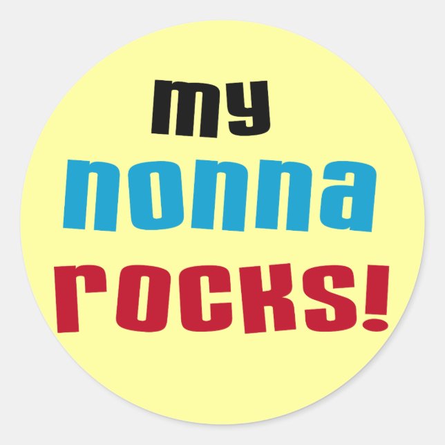 Sticker Rond My Nonna Rocks T-shirts et cadeaux (Devant)