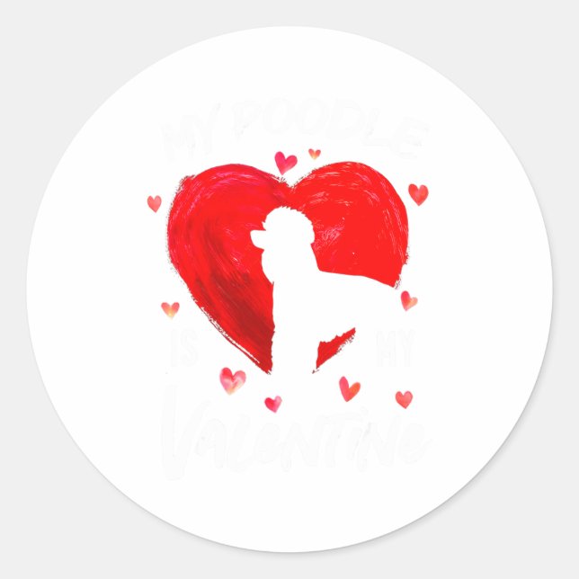 Sticker Rond My Odle Is My Valentine Hearts Odle Dog Valent  (Devant)