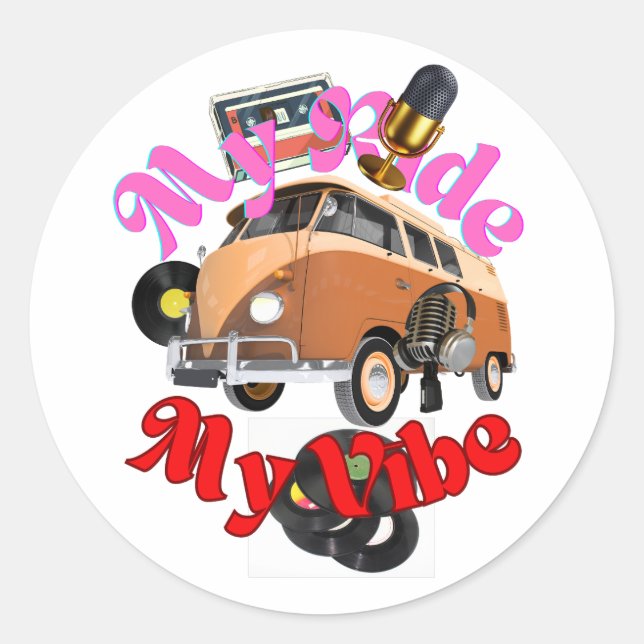 Sticker Rond My Ride : Mon Vibe (Devant)