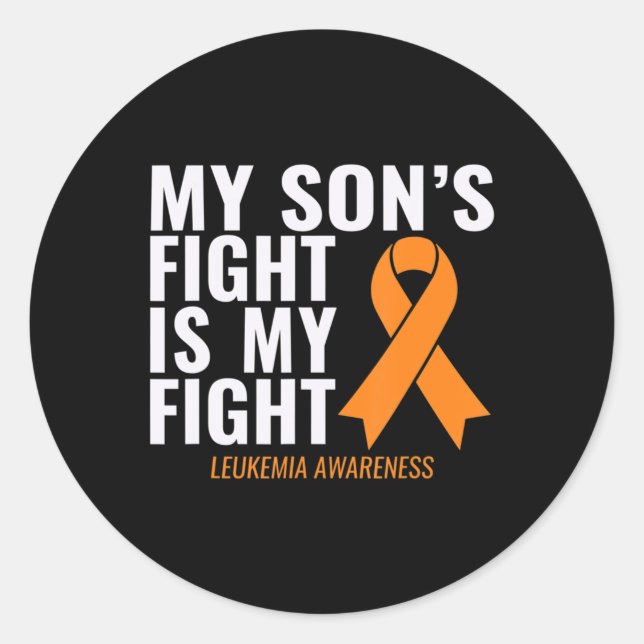 Sticker Rond My Son's Fight is My Fight Leukemia Awareness  (Devant)