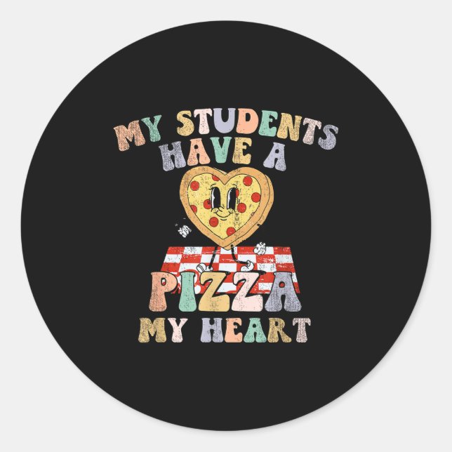 Sticker Rond My Students Have A Zza-my-heart Valentines Day Tea (Devant)