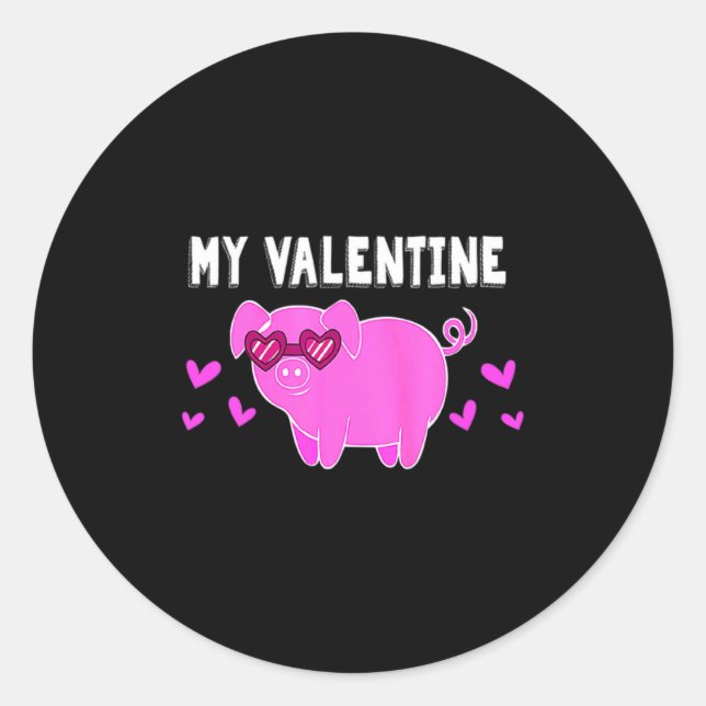 Sticker Rond My Valentine G Farmer Pet Owner Love Valentines  (Devant)