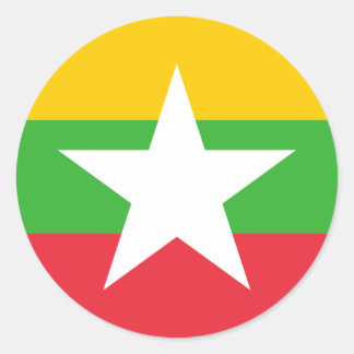 Sticker Rond Myanmar / Drapeau birman, Drapeau du Myanmar / Bir