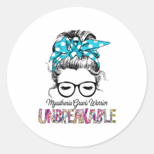 Sticker Rond Myasthenia Gravis Awareness Ribbon Support Cadeaux