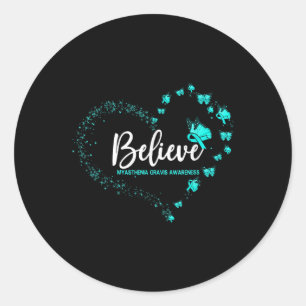 Sticker Rond Myasthenia Gravis Sensibilisation Papillon Croire
