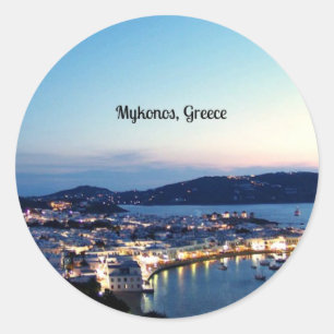 Sticker Rond Mykonos, Grèce photo de paysage