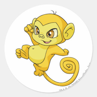 Sticker Rond Mynci jaune