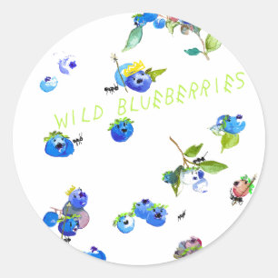 Sticker Rond Myrtille Sauvage