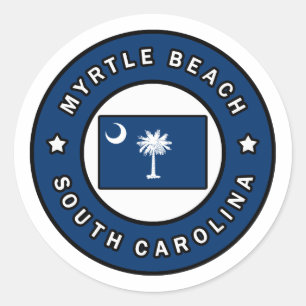 Sticker Rond Myrtle Beach Caroline du Sud