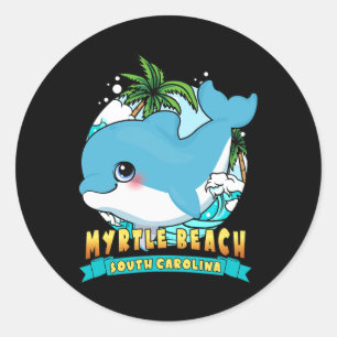 Sticker Rond Myrtle Beach Caroline du Sud Cute Ba