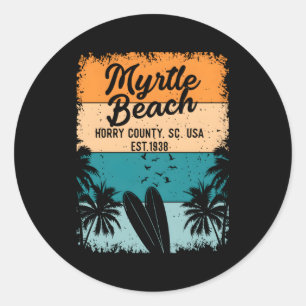 Sticker Rond Myrtle Beach Et Sc Caroline Du Sud