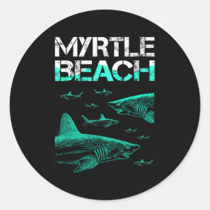 Sticker Rond Myrtle Beach Shark