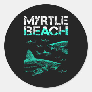 Sticker Rond Myrtle Beach Shark