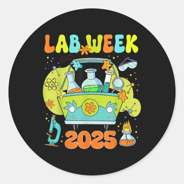 Sticker Rond Mystery Machine Of Diagnostics Lab Week 2025 Med L (Devant)