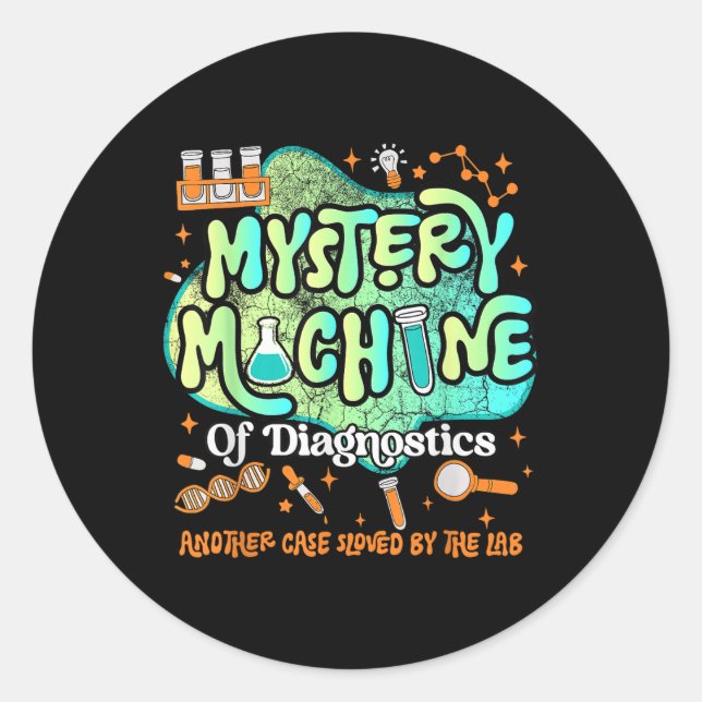 Sticker Rond Mystery Machine Of Diagnostics Lab Week 2025 Med L (Devant)