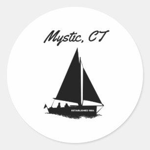 Sticker Rond Mystic, CT
