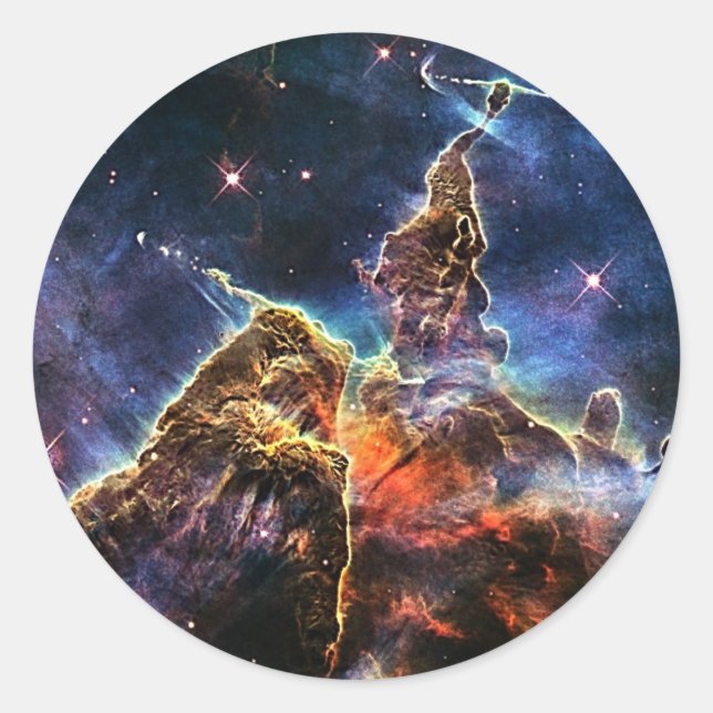 Sticker Rond Mystic Mountain dans l'espace NASA (Devant)
