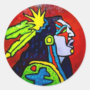 Sticker Rond Mystic Warrior # 1 par Piliero