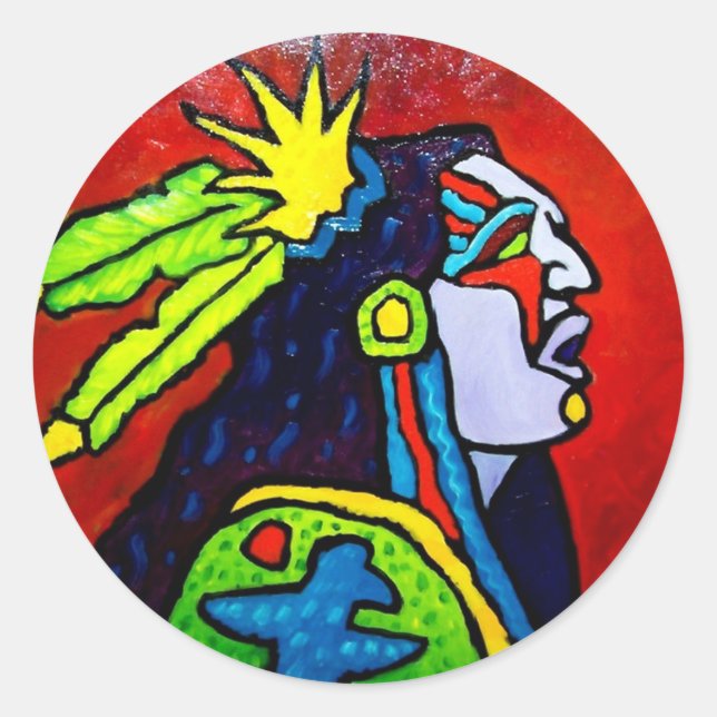 Sticker Rond Mystic Warrior # 1 par Piliero (Devant)