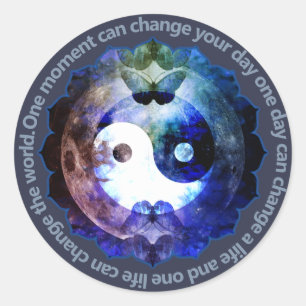 Sticker Rond Mystical Yin Yang,