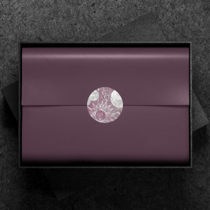 Sticker Rond Mystique solaire   Rose Argent Lune Étoiles Soleil