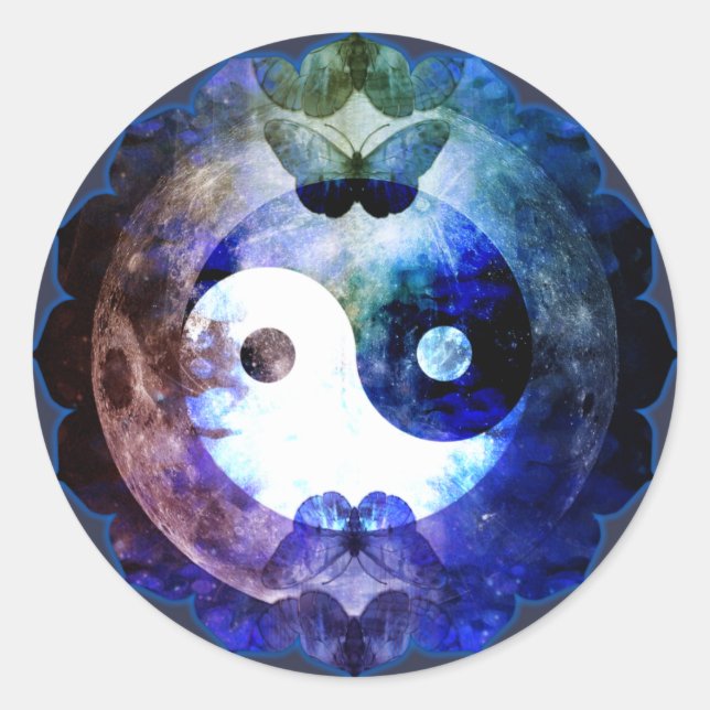 Sticker Rond Mystique Yin Yang, (Devant)