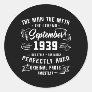 Sticker Rond Mythe Légende Septembre 1939 84E 84 Année Ol