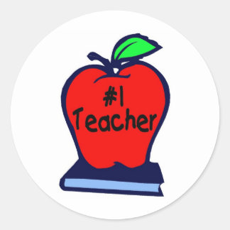 Sticker Rond N° 1 enseignant (Apple/Livres)