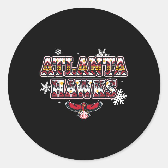Sticker Rond N Atlanta Hawks Christmas Ugly Sweater  (Devant)
