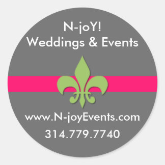 Sticker Rond N-joie ! Fleur de lis Seal Sticker.#3