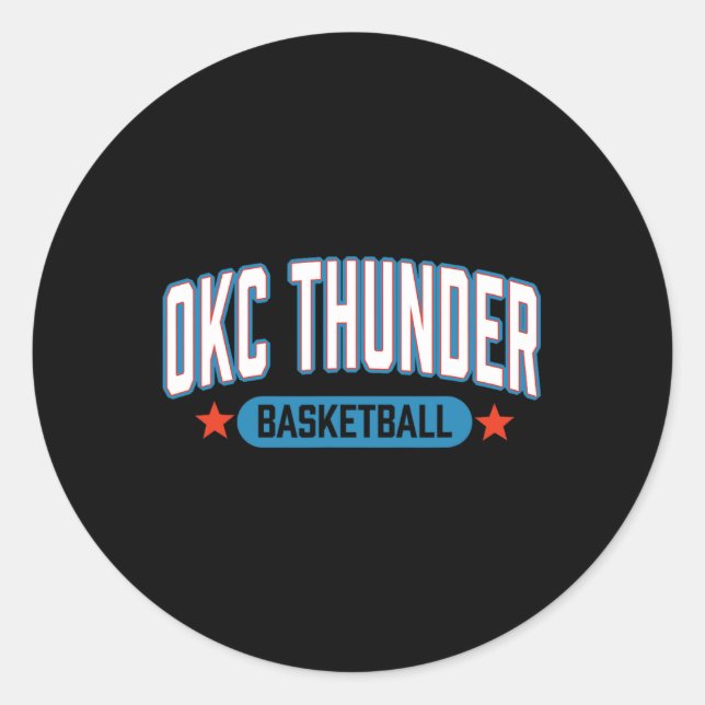 Sticker Rond N Oklahoma City Thunder Sketll Americana  (Devant)