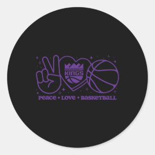 Sticker Rond N Sacramento Kings Paix Amour Sketll