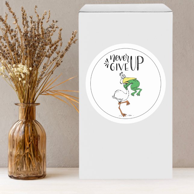 Sticker Rond N'abandonnez jamais FROG étouffer Bird (Créateur téléchargé)