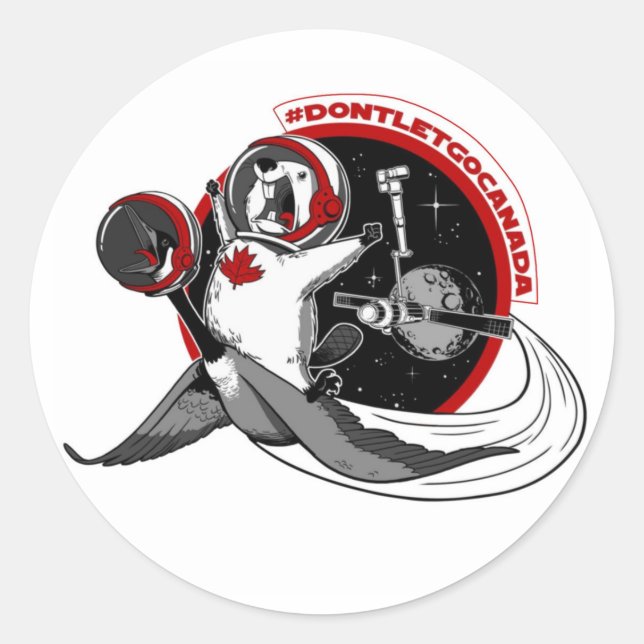 Sticker Rond N'abandonnez pas le Canada ! (Devant)