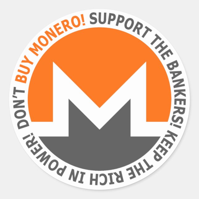 Sticker Rond N'achetez pas Monero (Devant)