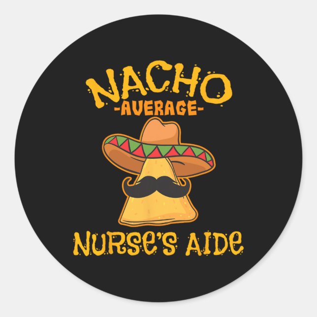 Sticker Rond Nacho Aide Cna Cinco De Mayo Mexic (Devant)