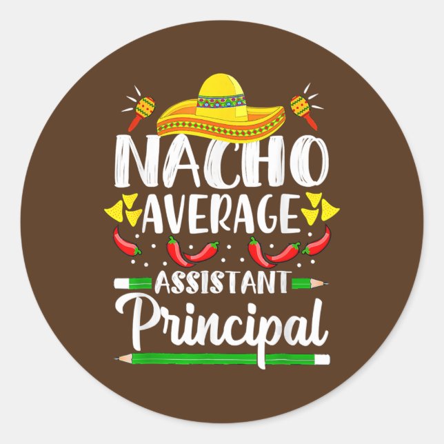 Sticker Rond Nacho Assistant Moyen Principal Cinco De Mayo (Devant)