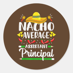 Sticker Rond Nacho Assistant Moyen Principal Cinco De Mayo