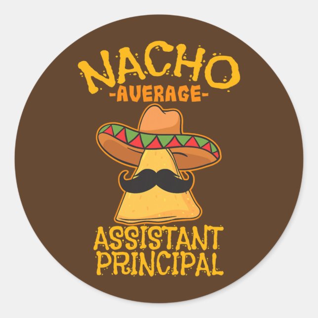 Sticker Rond Nacho Moyenne Adjointe Vice-Enseignante principale (Devant)
