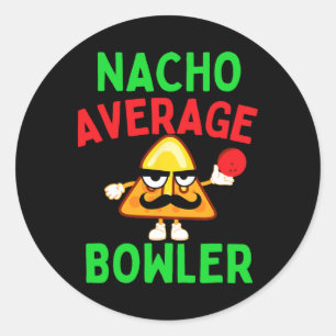 Sticker Rond Nacho Moyenne Bowler Cinco De Mayo Bowling Mexicai