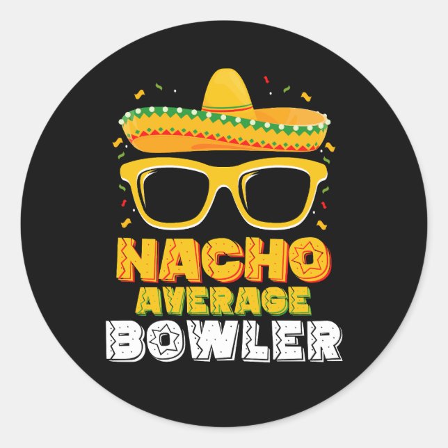 Sticker Rond Nacho Moyenne Bowler Cinco De Mayo Nacho Moyenne B (Devant)
