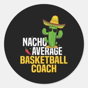 Sticker Rond Nacho Moyenne Bysketbyll Coach Cinco De Mayo Mexiq