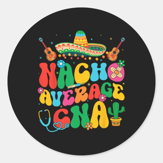 Sticker Rond Nacho Moyenne Cinco De Mayo Fiesta Mexique (Devant)