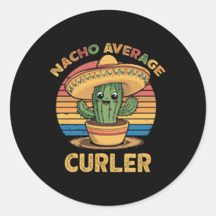 Sticker Rond Nacho Moyenne Curler Mexicain Cinco De Mayo Curlin