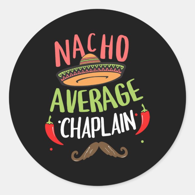 Sticker Rond Nacho Moyenne de l'aumônier Sombrero Beard Cinco D (Devant)