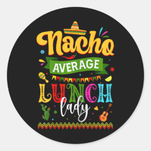 Sticker Rond Nacho Moyenne Déjeuner Lady Cinco De Mayo Fiesta F