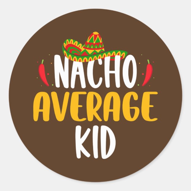Sticker Rond Nacho Moyenne Enfant Fille Cinco De Mayo (Devant)