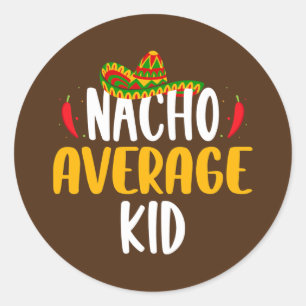 Sticker Rond Nacho Moyenne Enfant Fille Cinco De Mayo